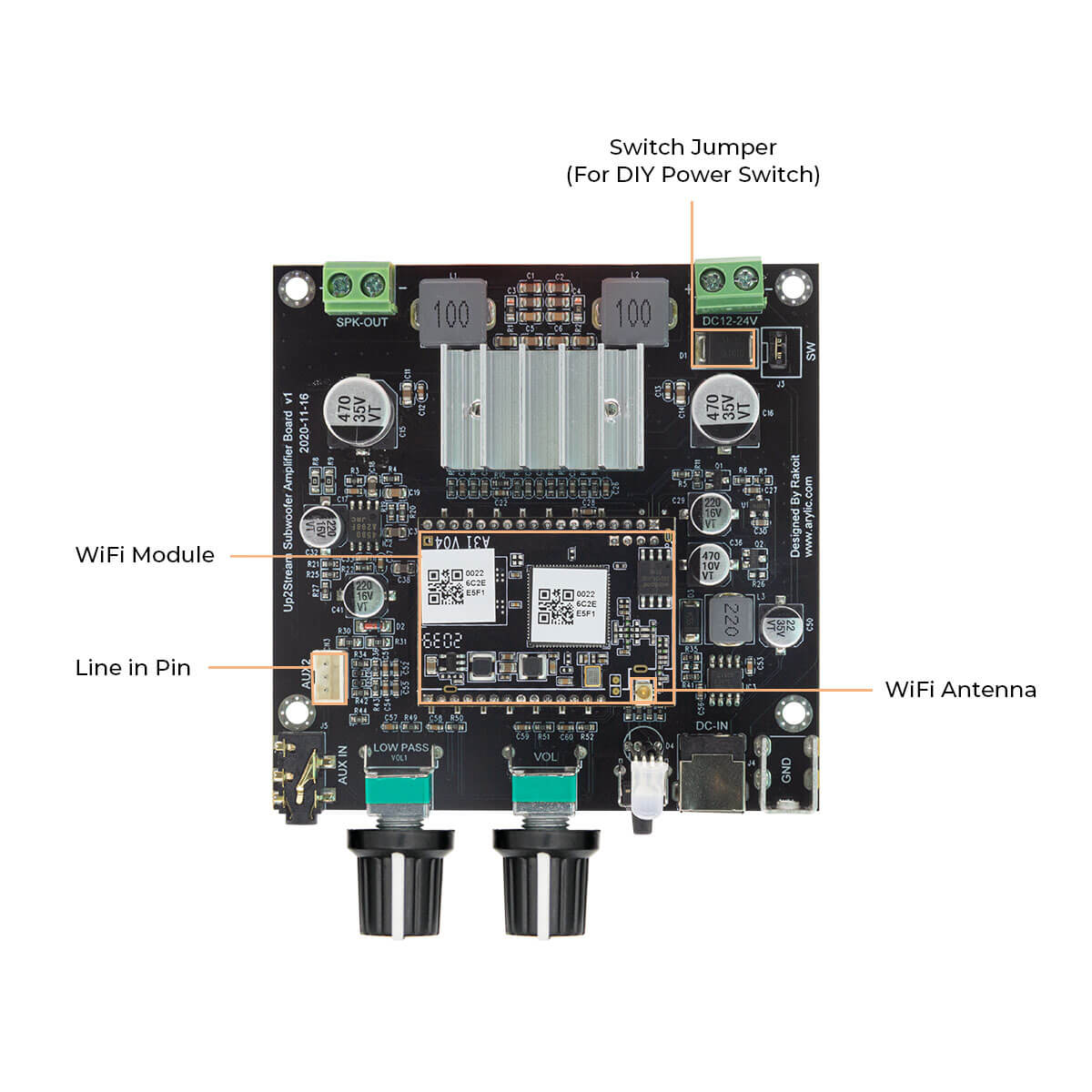 wireless subwoofer amplifier board