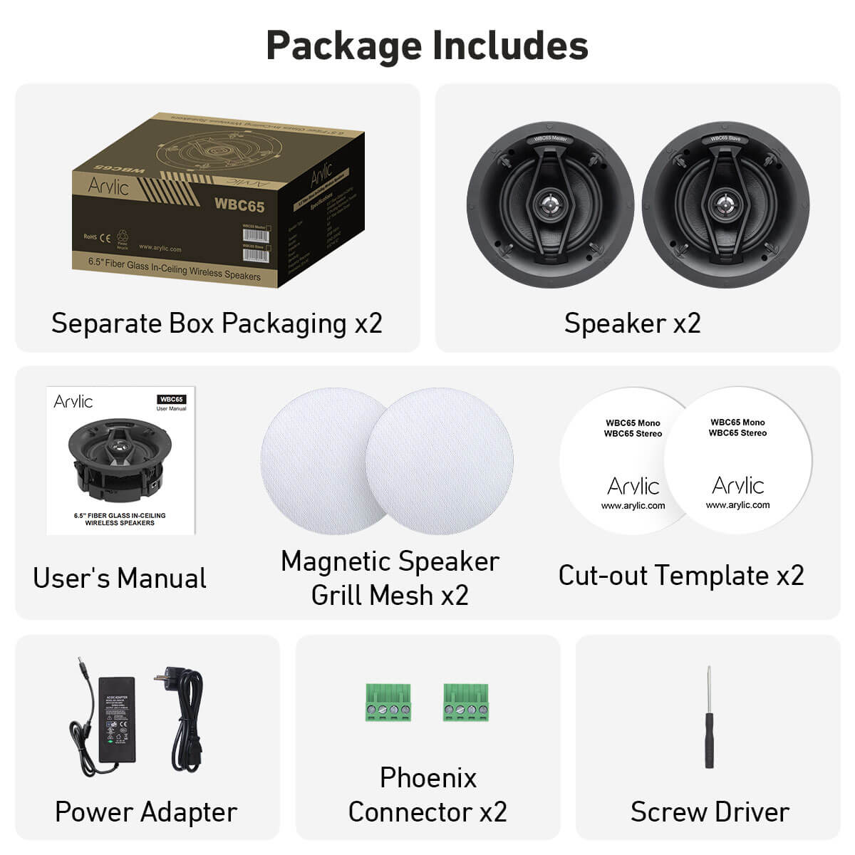 Ceiling speaker package