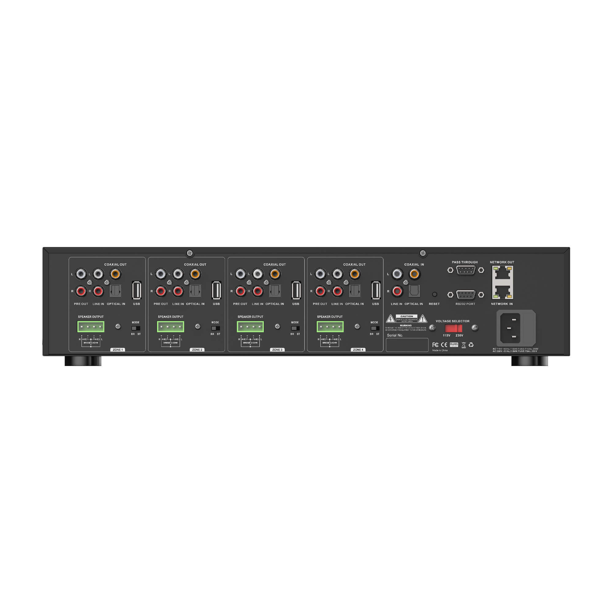 Arylic® HA400 4 Zone Amplifier with AirPlay 2 and Network