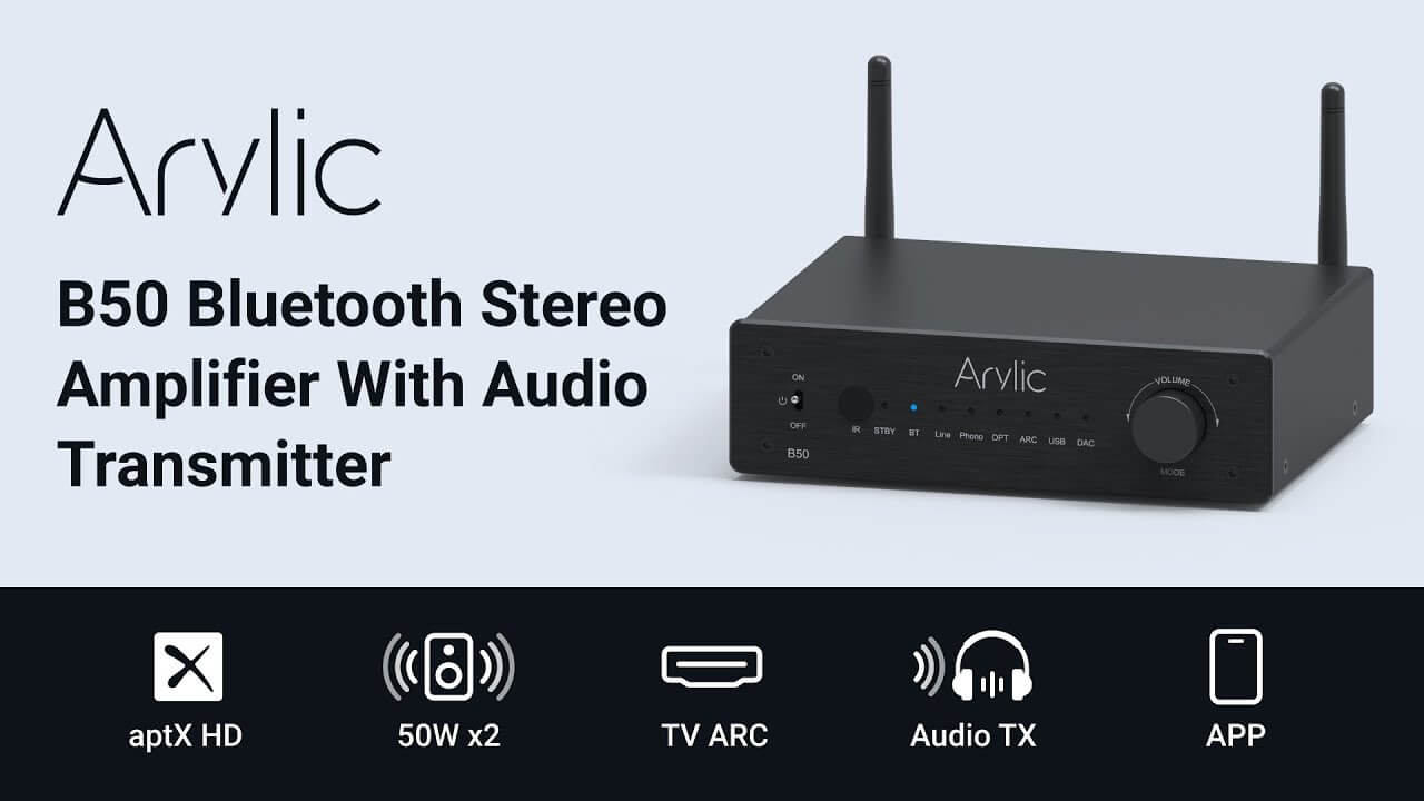 Arylic B50 Bluetooth Stereo Amplifier With Audio Transmitter Maxresdefault_2_1
