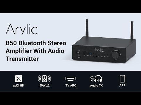 Arylic® B50 Bluetooth Stereo Amplifier With Audio Transmitter